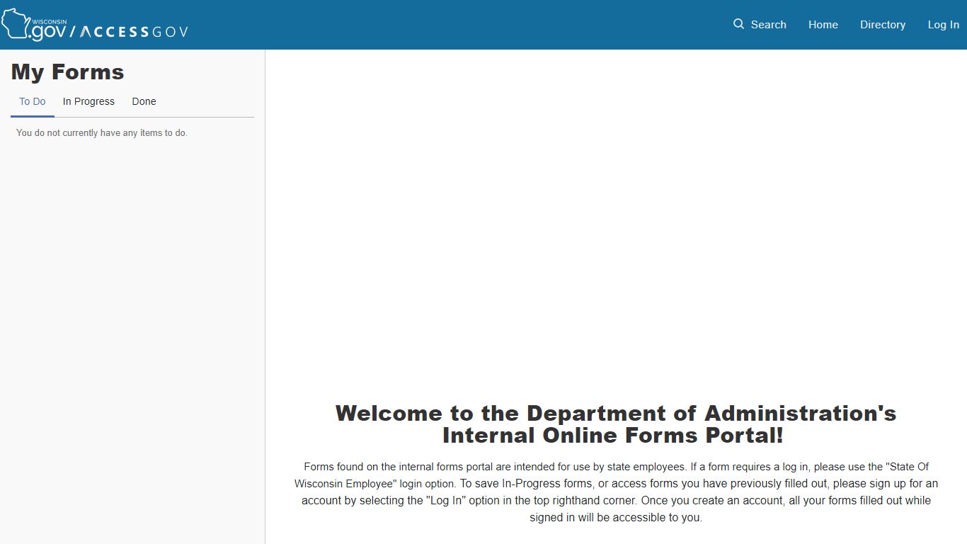 Wisconsin DOA - Internal Site - AccessGov